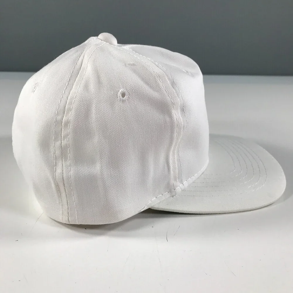 Vintage Snapback Hat Youth Size White Flat Brim Kudzu YoungAn Boys Kids